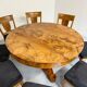 Antique large 19th century Biedermeier art deco walnut table