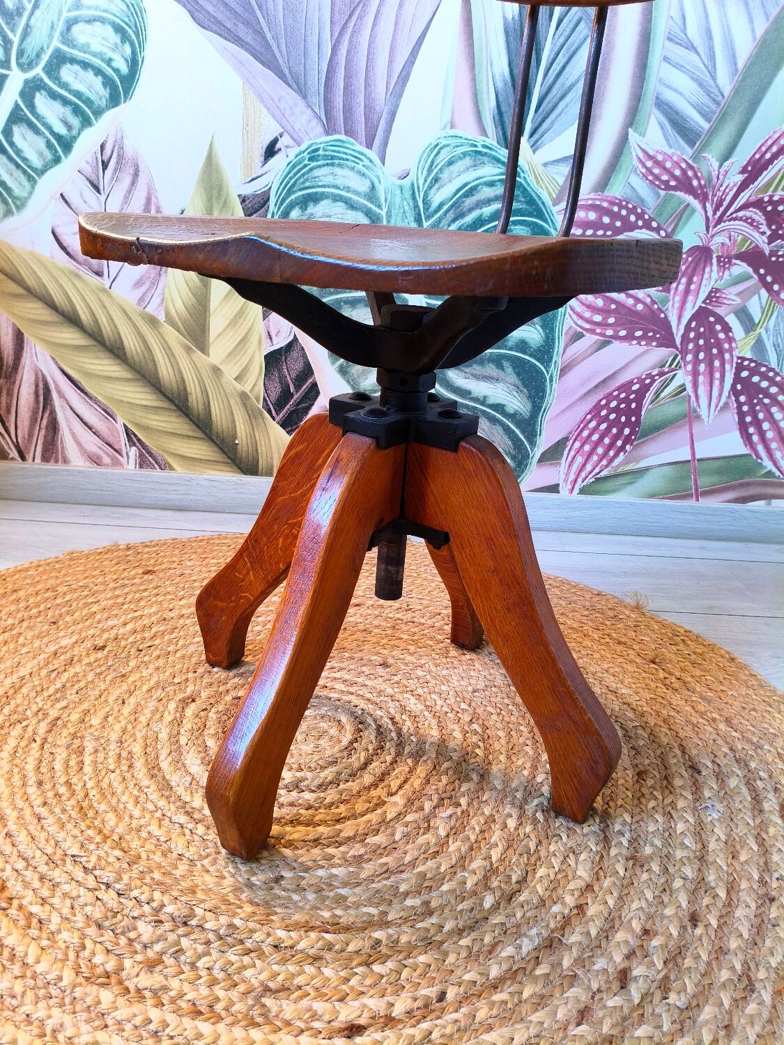 Wood and metal office chair