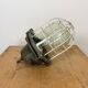 Grey cast iron industrial cage pendant light, 1970s