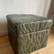Pouf leather chest patchwork vert  De Sède