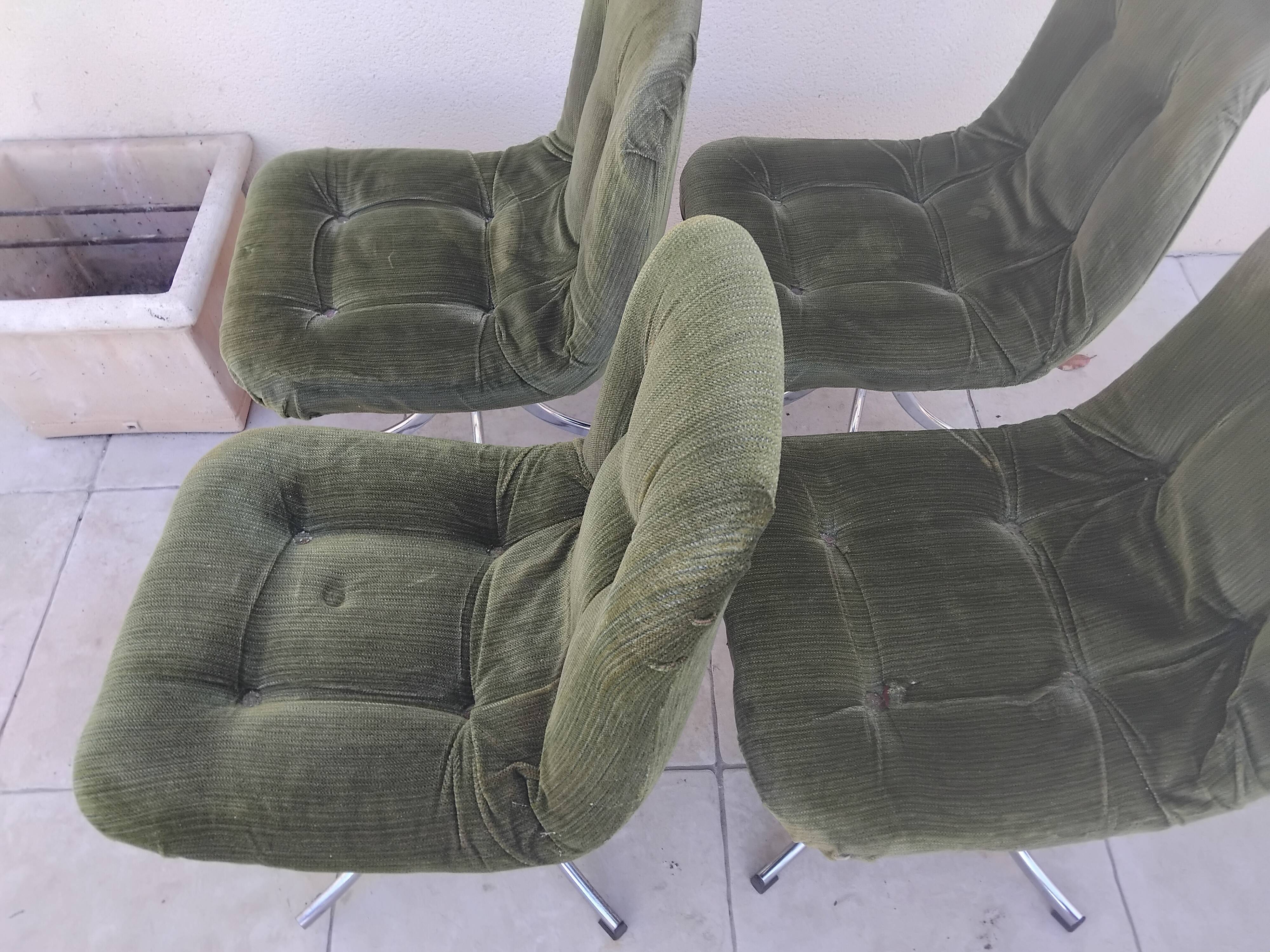 4 chaises vintage GASTONE RINALDI design année 70