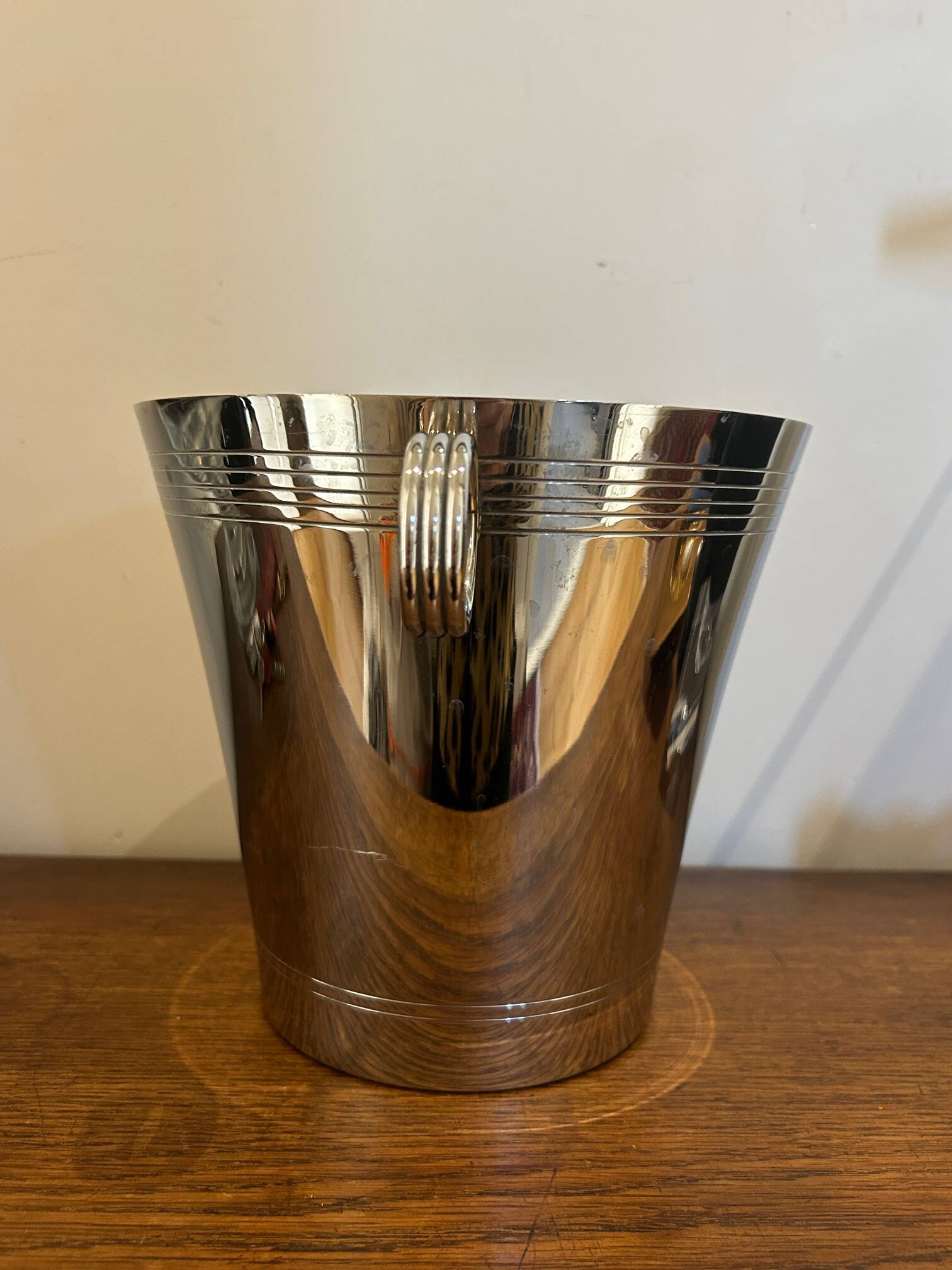 chrome metal champagne bucket 1950
