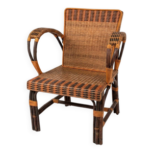 Fauteuil bas vintage - bicolore