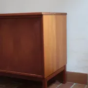 Small Ulferts teak sideboard from the 1960s with integrated handles.