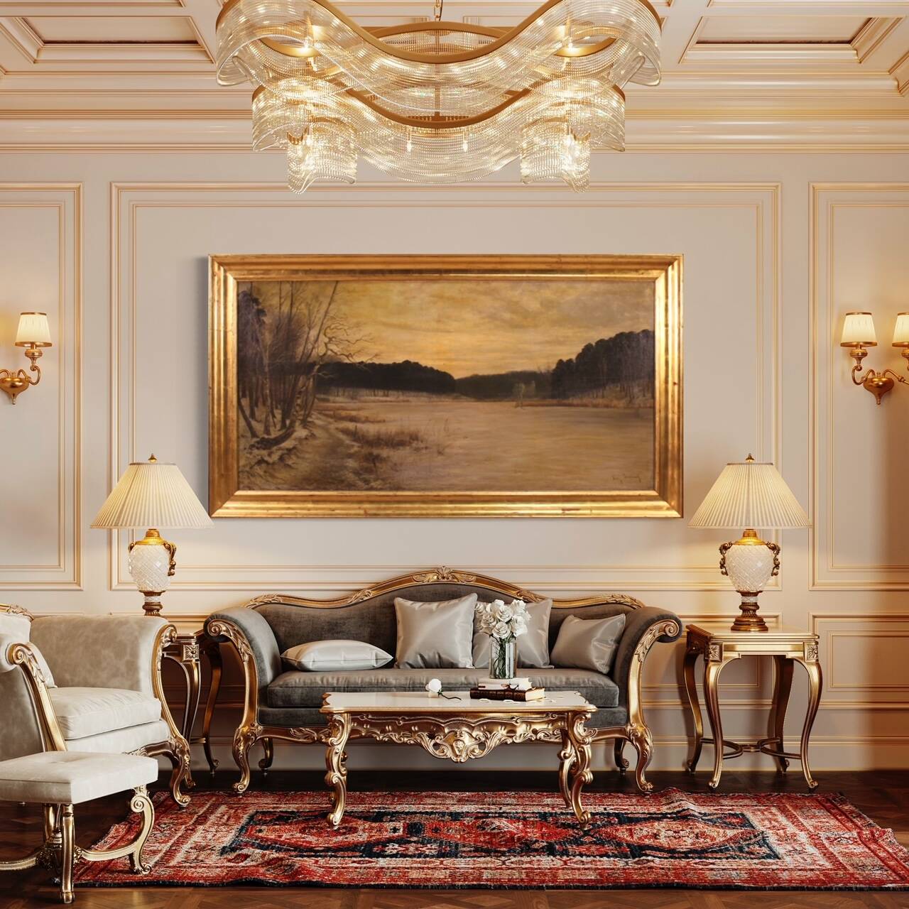 Great signed landscape, Franz Bombach (1857-1933)