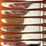 Christofle crossed ribbons 8 knives entremet dessert cheese very good condition