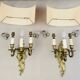 Louis XV gilt bronze wall lights from the 19th century with lampshades