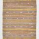 Warm Earth Tones Striped Turkish Kilim Rug, 135x168 Cm