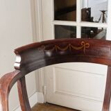 Empire style mahogany caned office chair