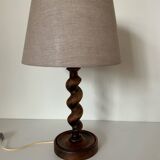 Turned wooden lamp
