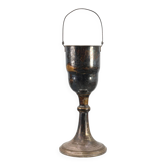 Seau à champagne en cuivre argenté Art Déco sur pied, France 1910