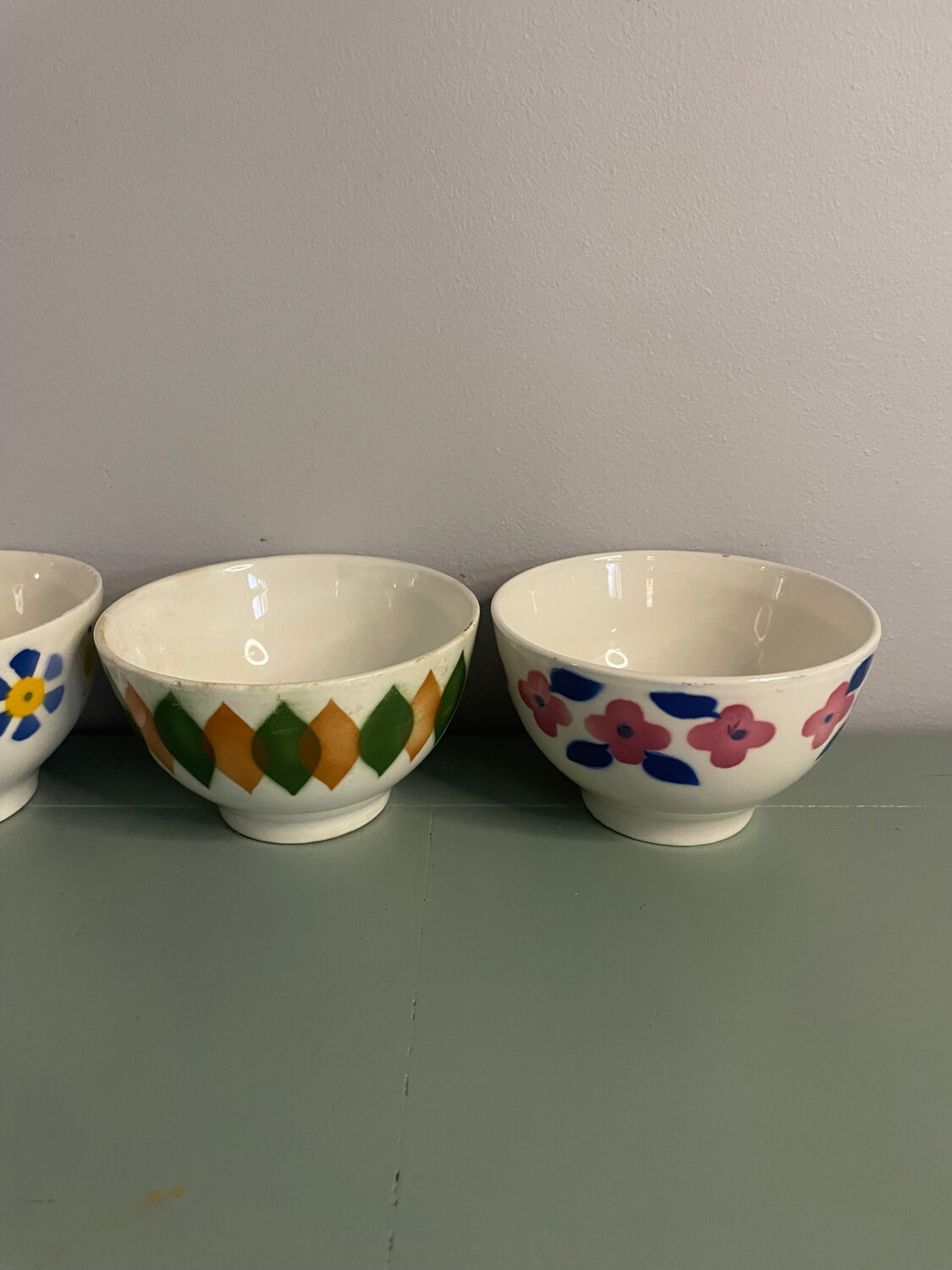 Lot de Bol ancien multicolore