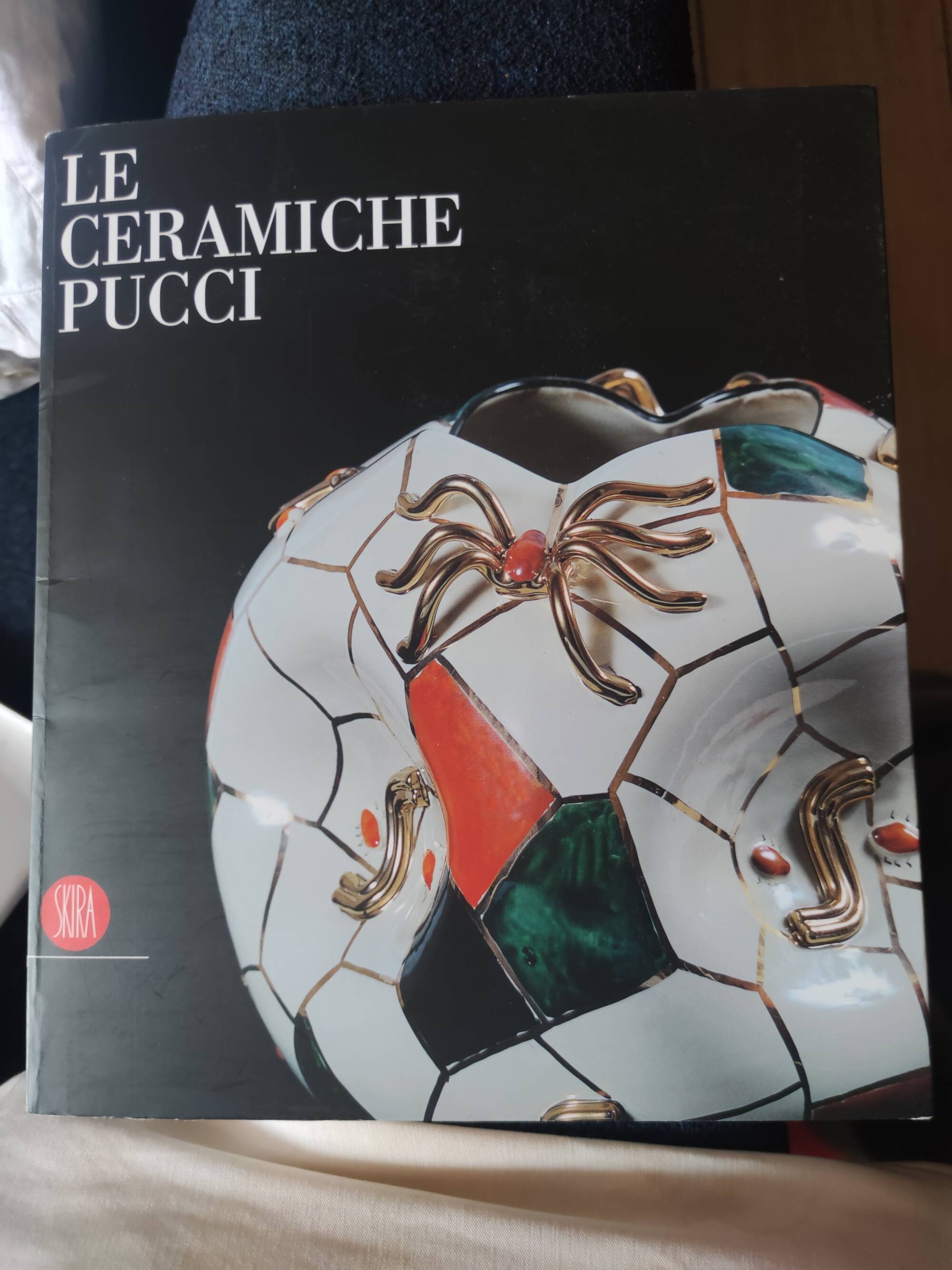 Chandelier with Cylindrical Ceramic Lampshades by Ceramiche Pucci, Italy