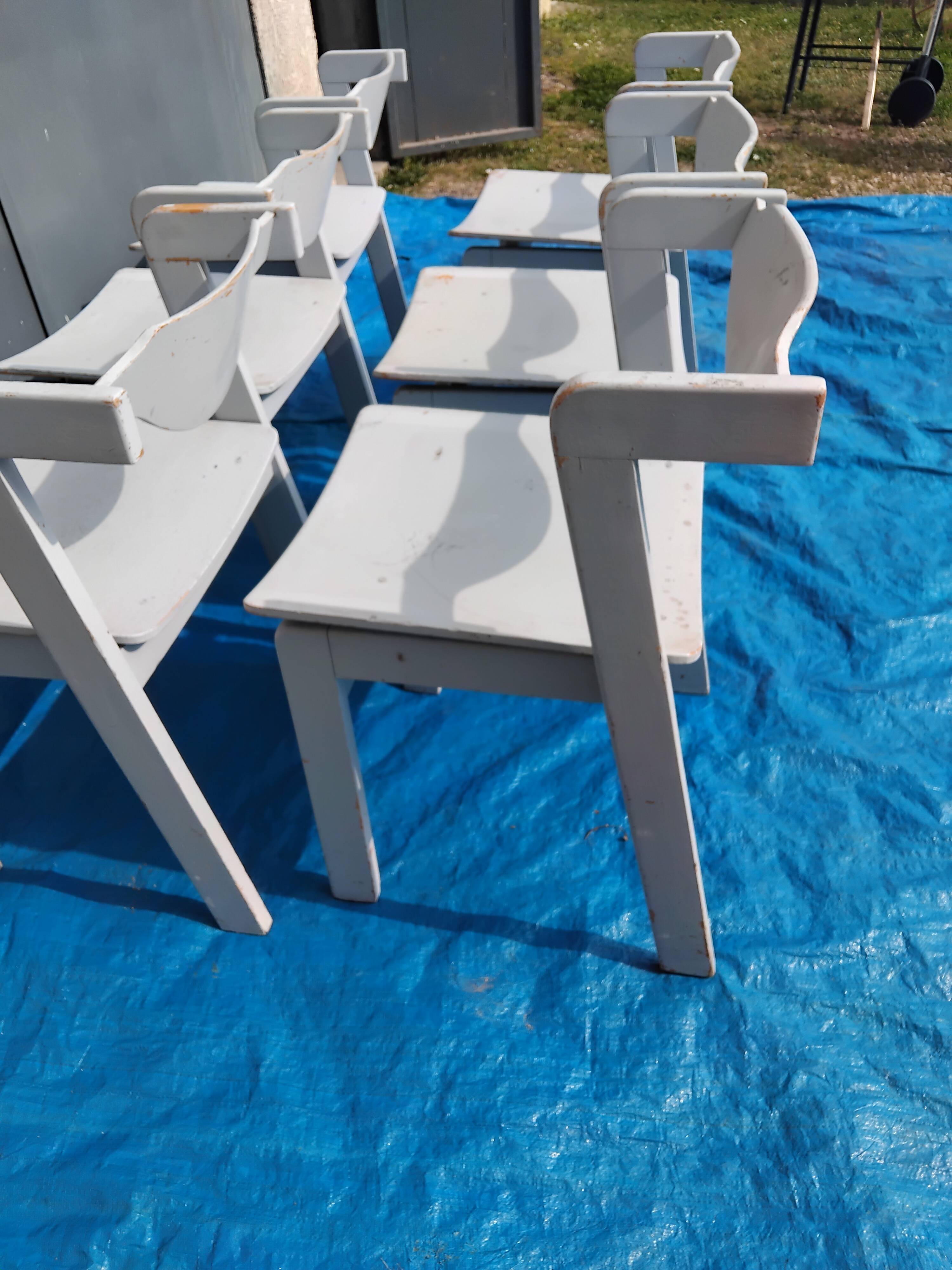 Set of 6 vintage designer chairs