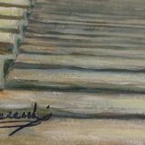 Oil painting "The ramps at San Niccolò" Florence, signed early 1900