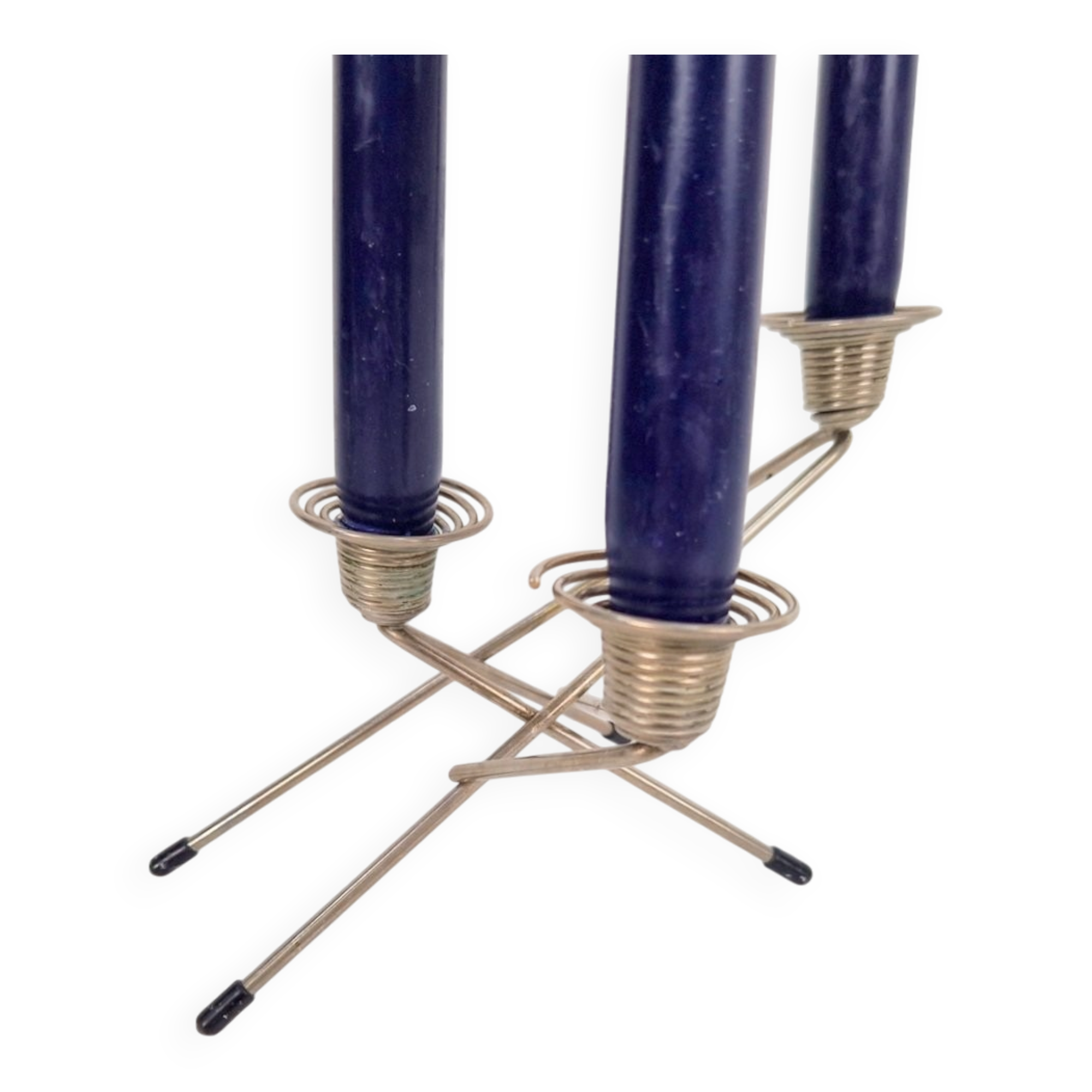 Postmodern Wire Spring Candleholder in Metal, 1980s