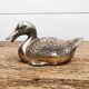 Large vintage duck in silver metal