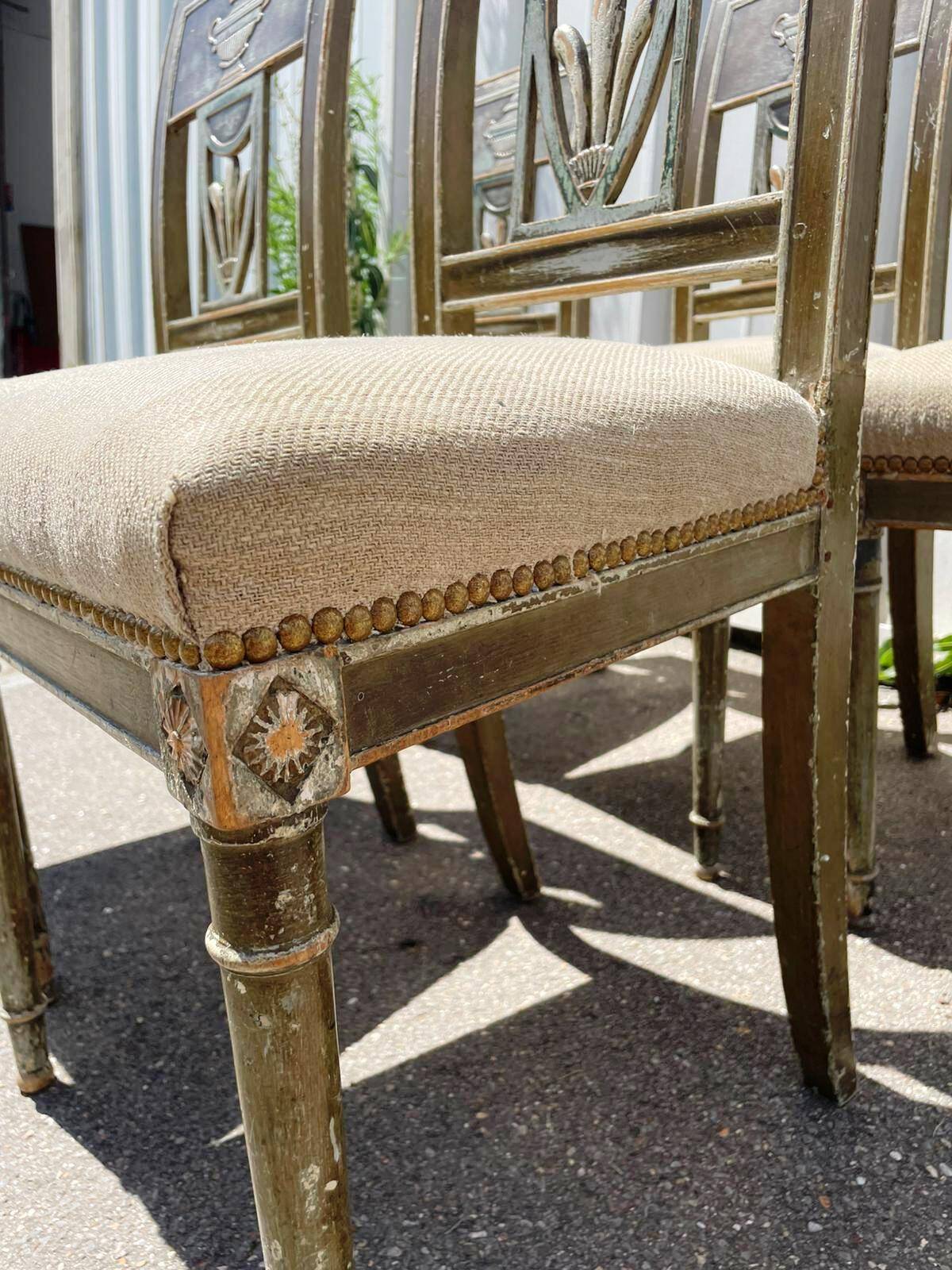 Set of 5 Directoire style chairs