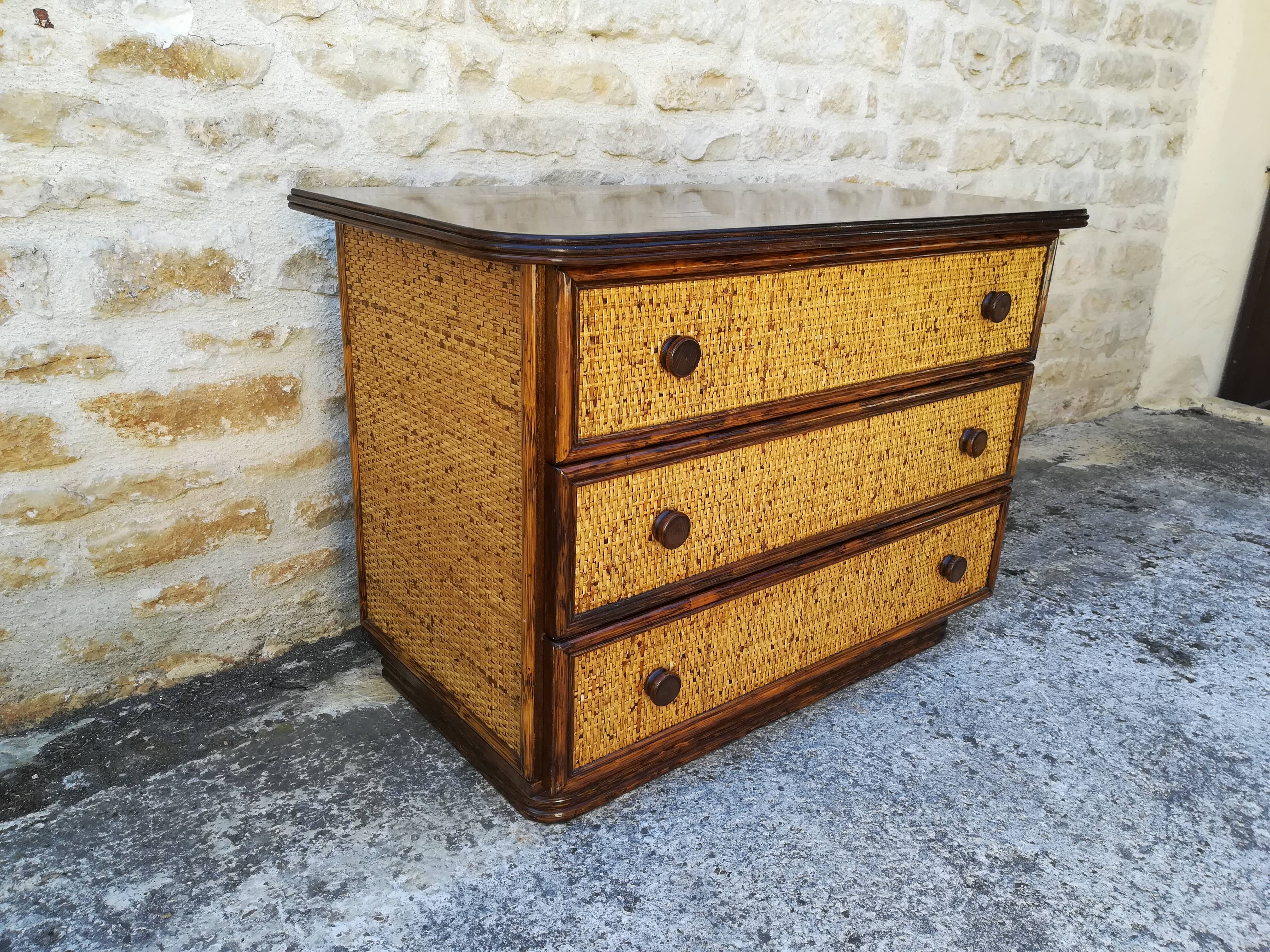 Rattan dresser Maugrion
