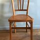 Vintage bistro chairs in natural wood marked luterma