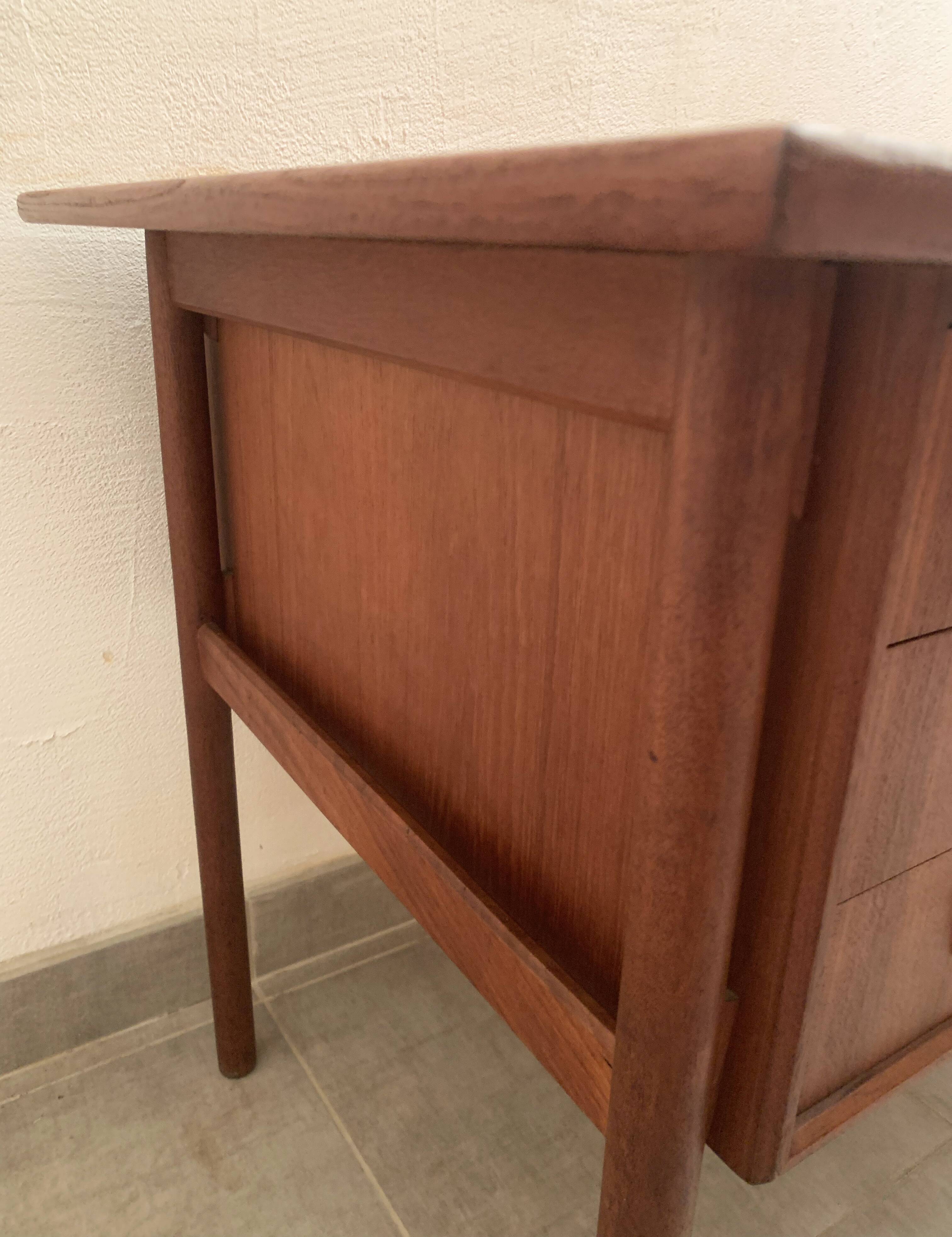 Vintage Danish teak desk by Gunnar Nielsen Tibergaard, 1960