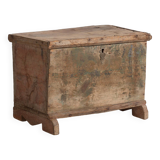 Ancien coffre en bois patiné vert (c.1900)
