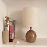 Stoneware and woven jute lamp