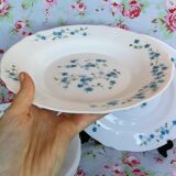 Lot de 6 assiettes creuses Arcopal Veronica Myosotis années 70