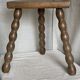 Vintage 1950s half-moon tripod stool