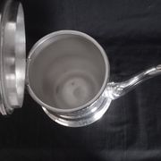 Tea and coffee set on tray, in silver metal Ercuis Goldsmith