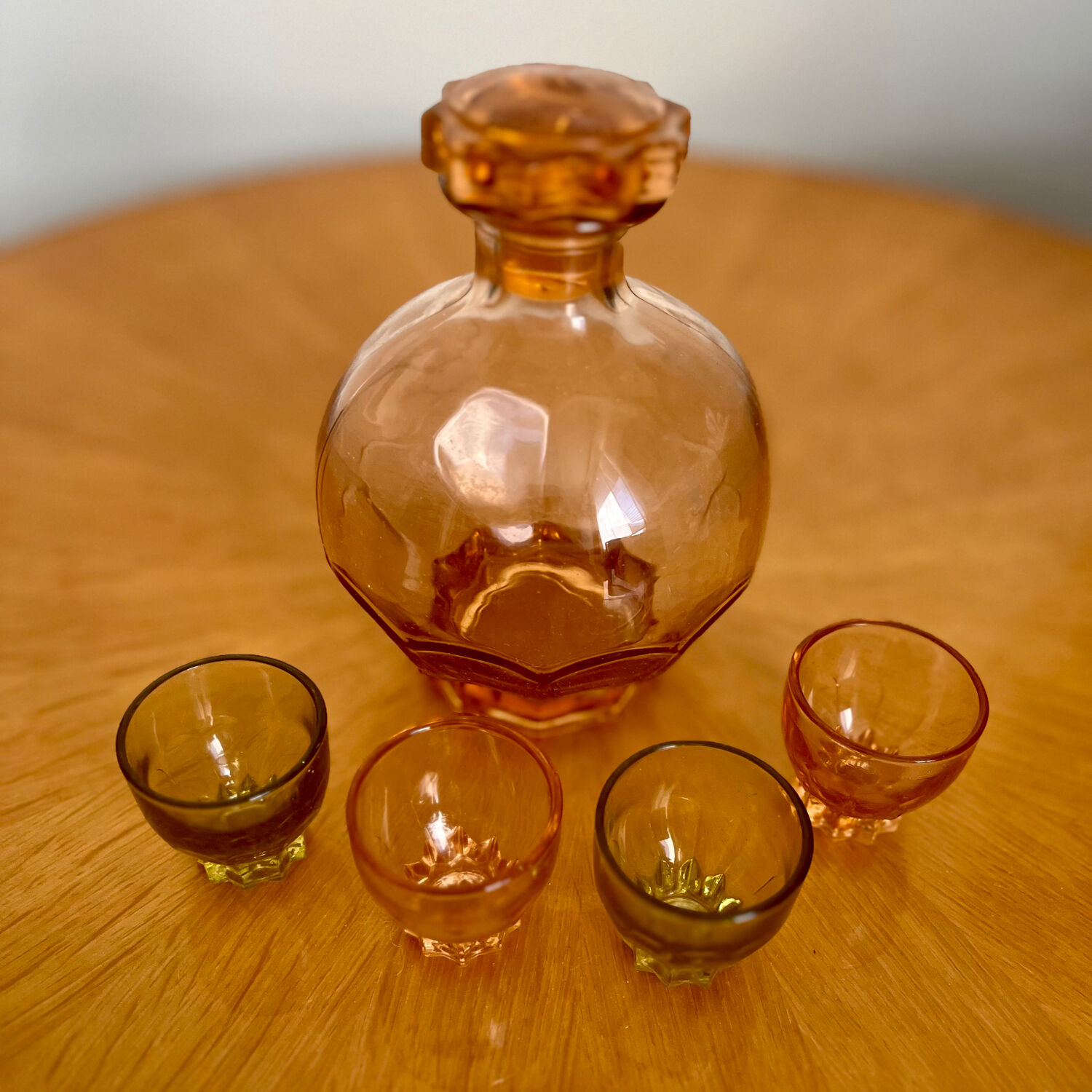 Carafe art déco vintage et ses 4 verres