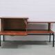 vintage teak TV cabinet metal frame