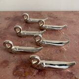 Set of 6 silver-plated swan knife rests