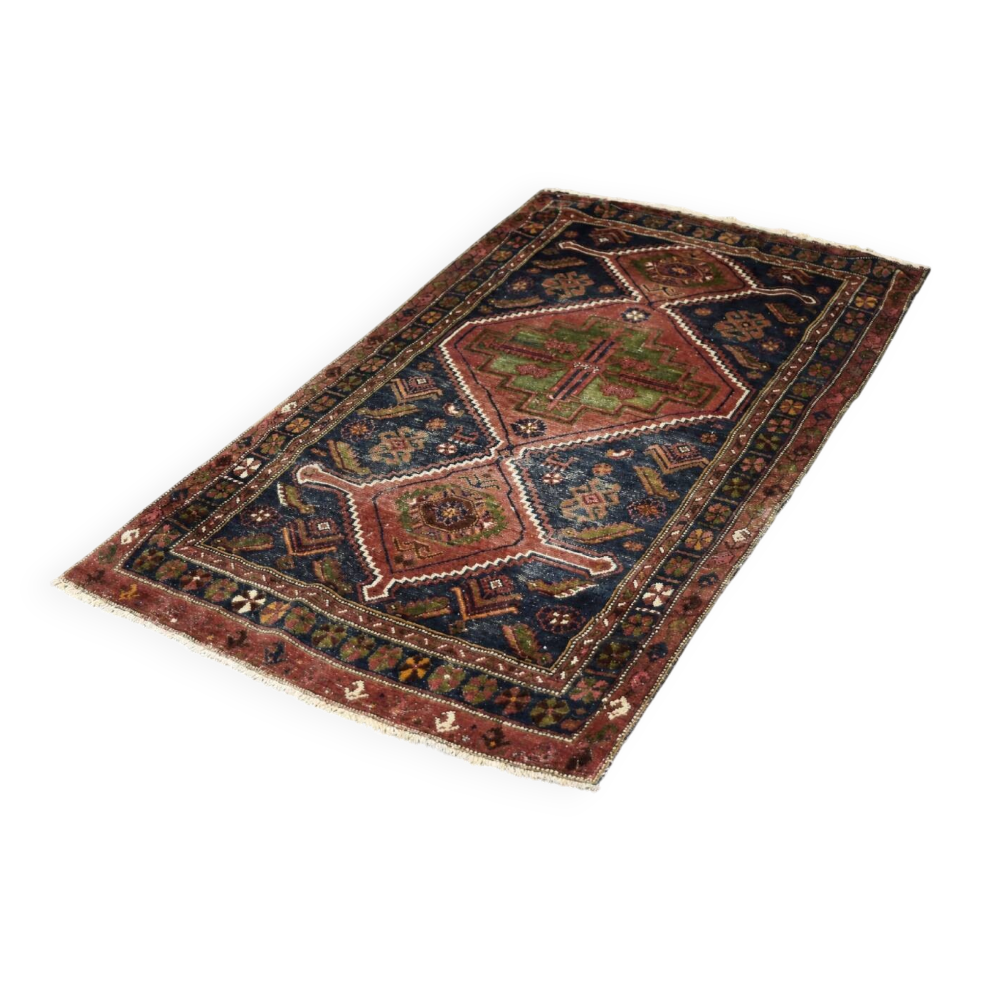 Vintage Handwoven Oriental Tribal Rug, 1940s