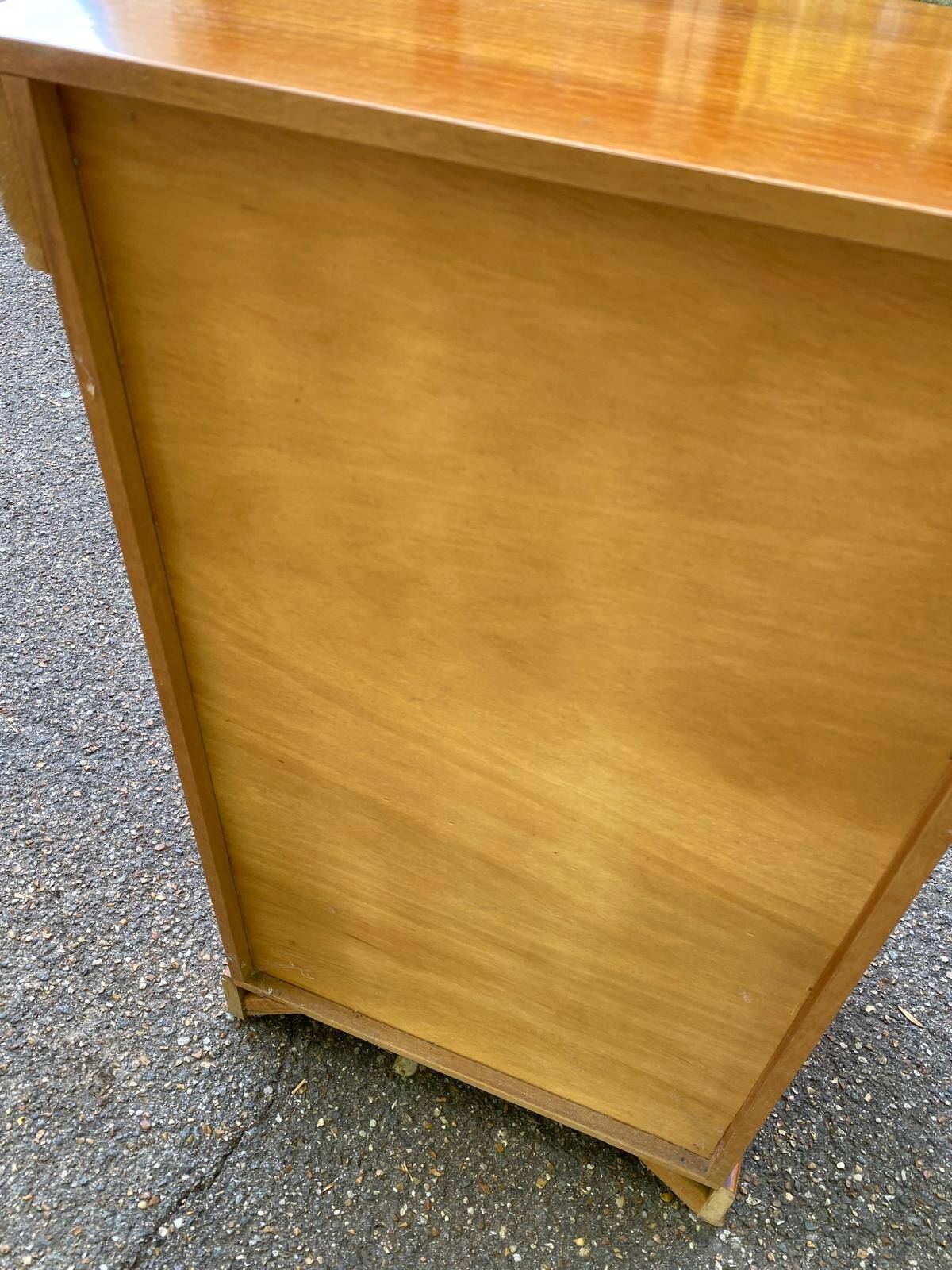 High bedside table, wooden accent table in Louis Philippe style.