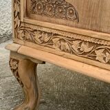 Carved solid Padouk chest of drawers 1950