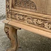 Commode vintage basse Padouk Massif sculpté 1950