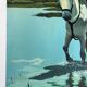 River crossing on horseback, on a sign by Campana.
