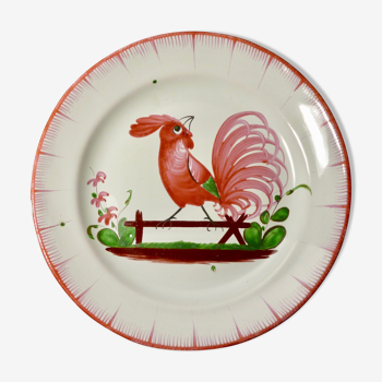 Eastern faiencerie red rooster plate: islettes