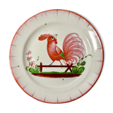 Eastern faiencerie red rooster plate: islettes
