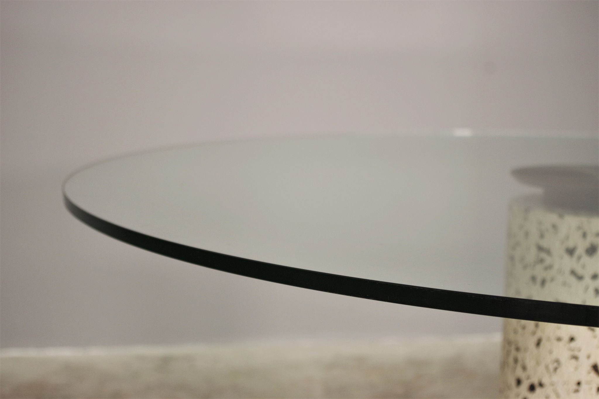 Round table with glass surface