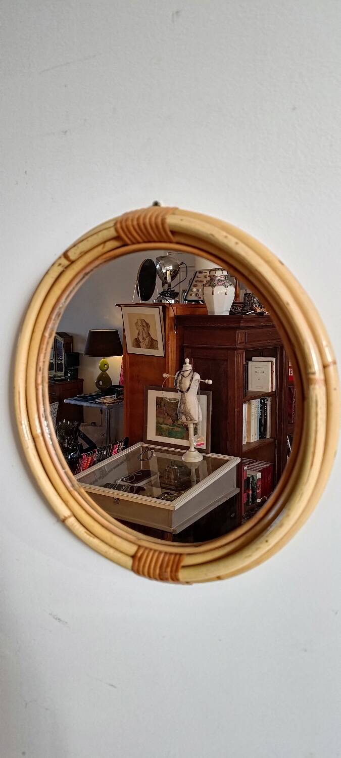 Rattan mirror