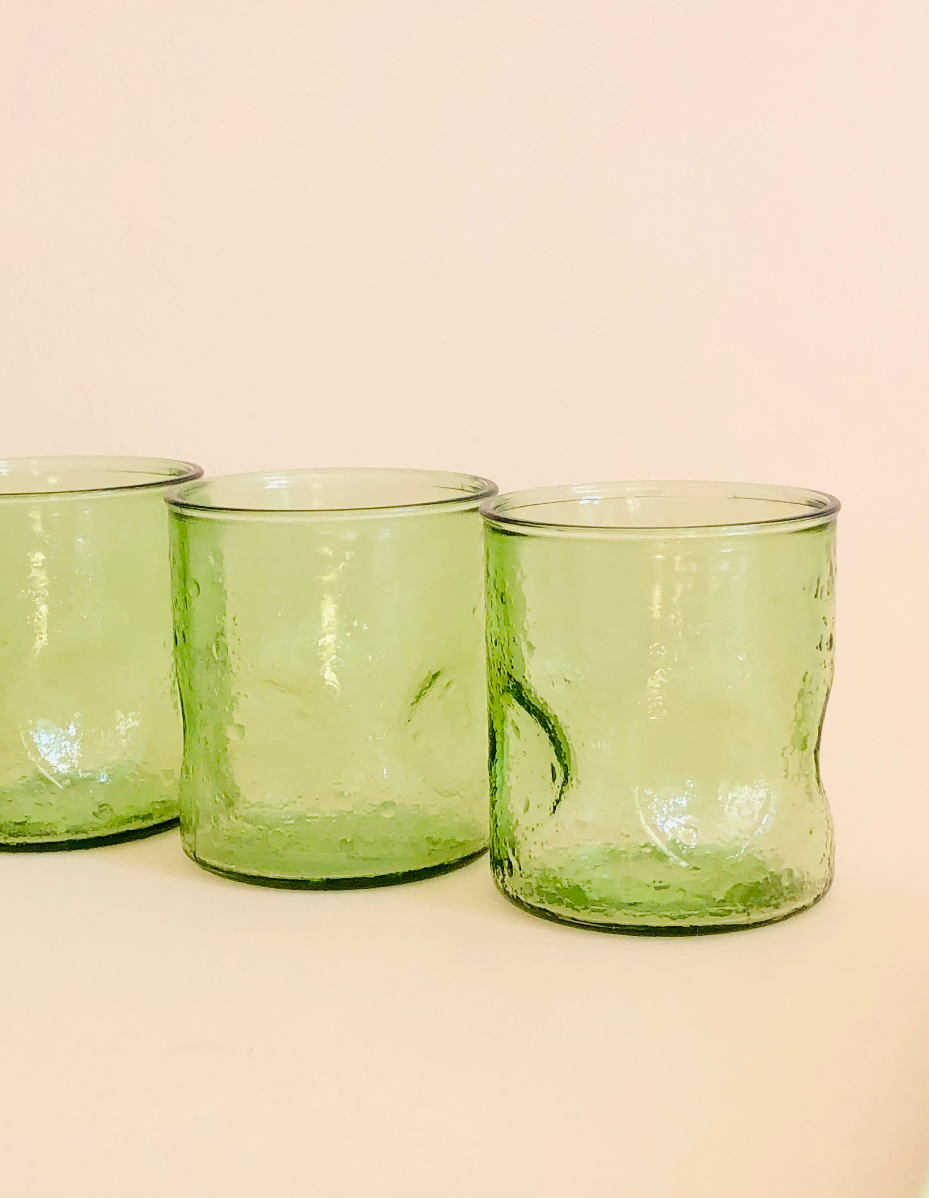 Set of five vintage water glasses