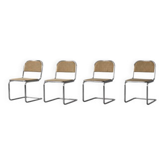 Vintage Mid-Century German Modern Cantilever Dining Chairs, 1960s, Set of 4