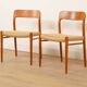 2 x vintage dining chairs | Niels Otto Møller | Model 75 | Teak