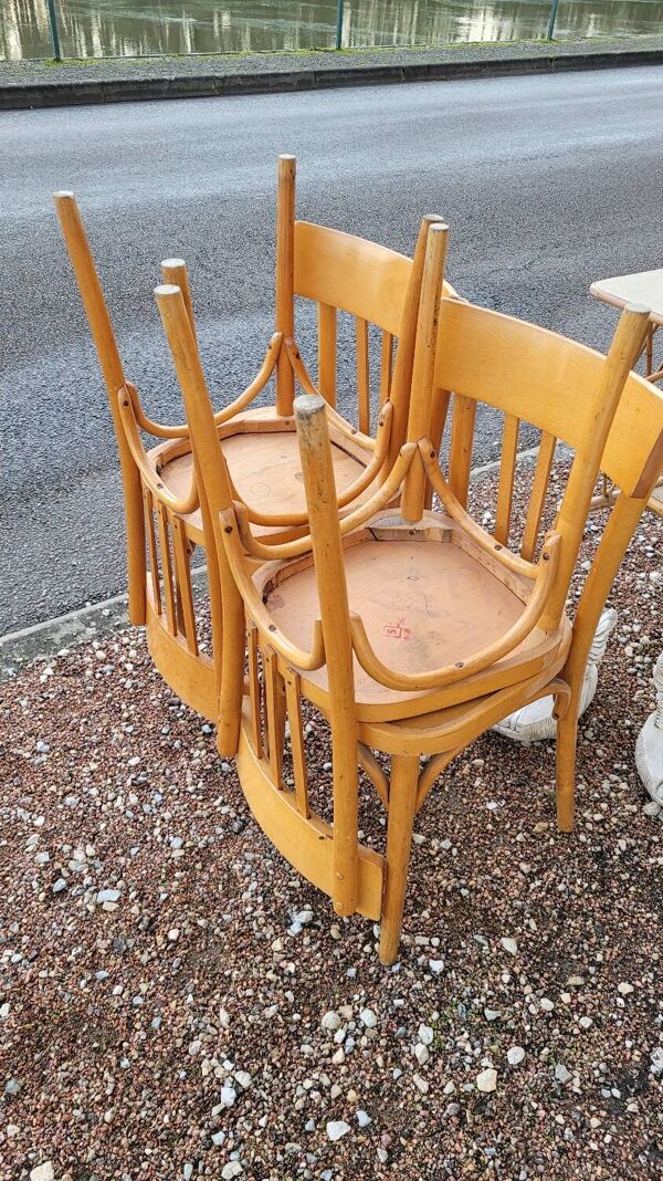 Série de 4 chaises de bistrot restaurant vintage -1950s