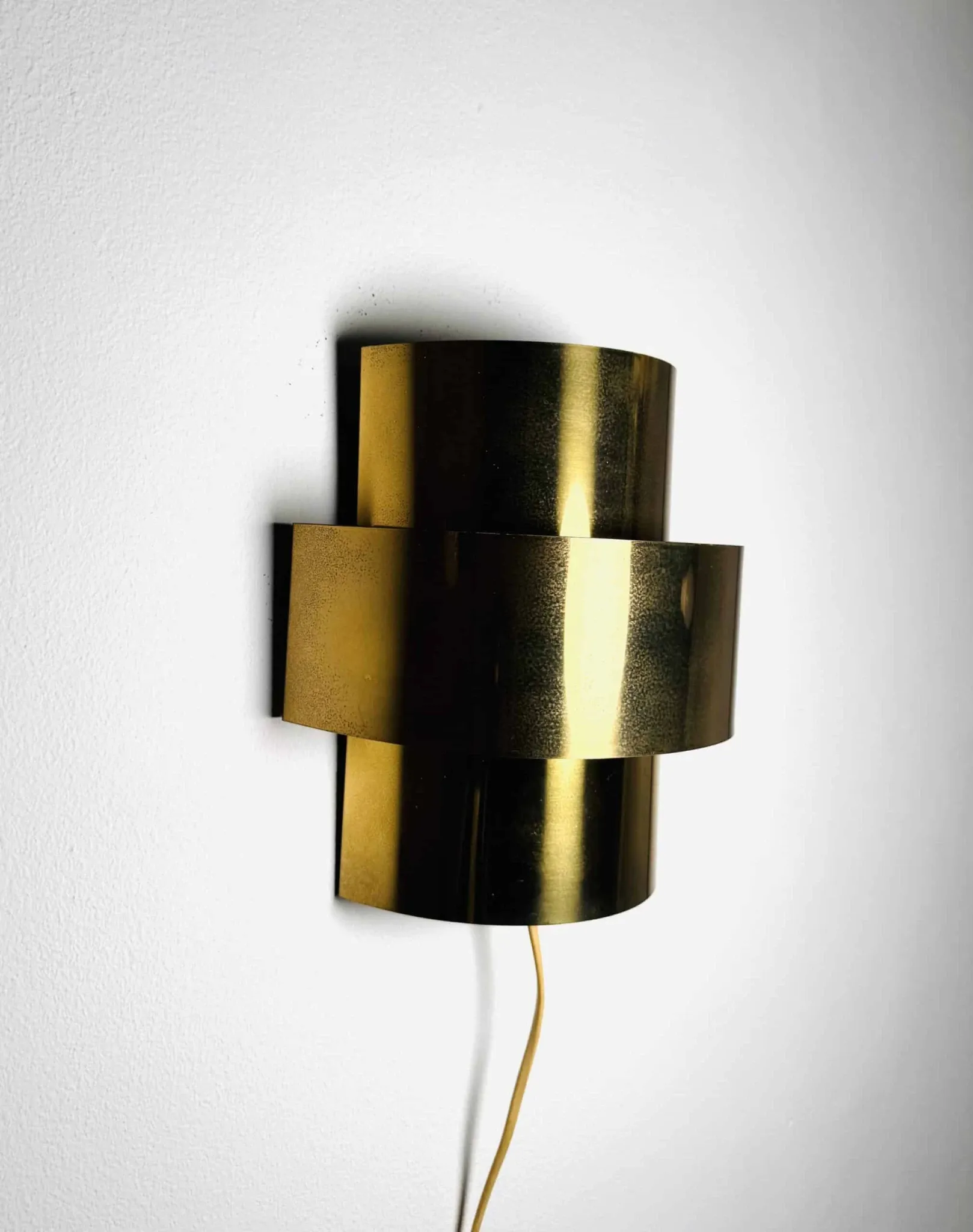 Gold Coloured Layered Wall Lamp By Anvia Nederland, The Netherlands, 1960S