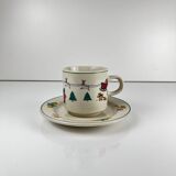 Set of 6 Christmas coffee/tea cups, 1980