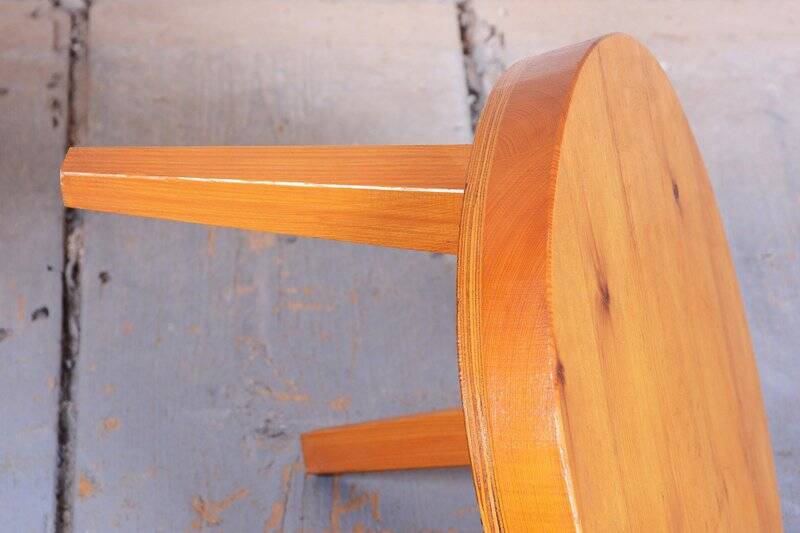 Mid-Century Small Tables in Larch Wood, Czech, 1950s, Set of 2