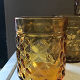 Set of 8 amber glasses